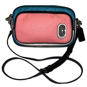 COACH Court Crossbody Colorblock Signature Pebbled Leather & Nylon w/Coach Patch
